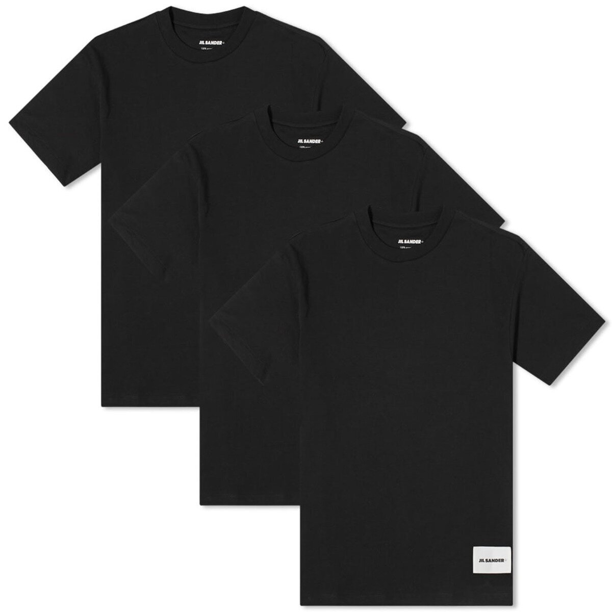 Three-pack Cotton T-shirts S Black