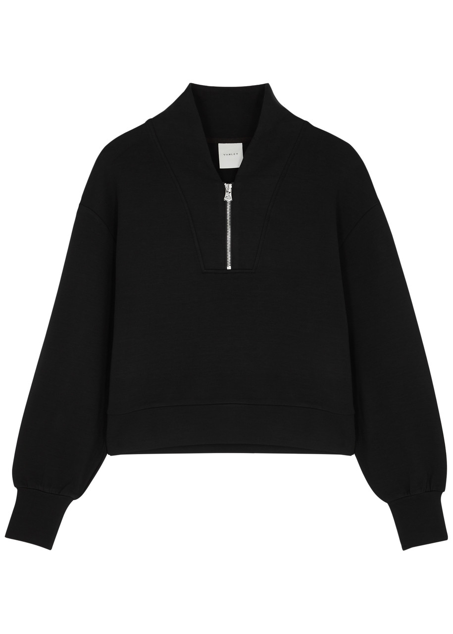 Varley Davidson Half-zip Stretch-jersey Sweatshirt - Black - XS (UK6 / XS)