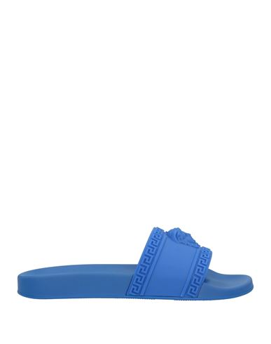 Versace Man Sandals Bright blue Size 6 Rubber