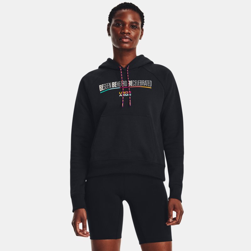 Women's Under Armour Black History Month Heavy Terry Hoodie Black / Steeltown Gold L