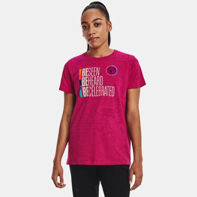 Women's Under Armour Black History Month Short Sleeve Radiant Pink / White L