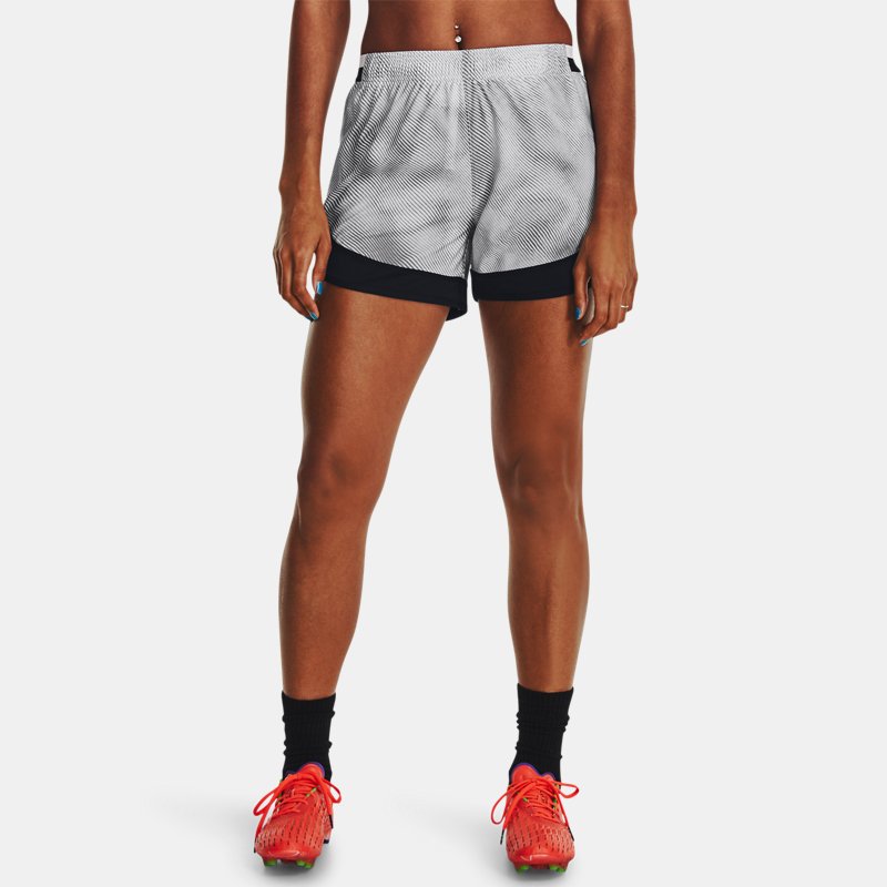 Women's Under Armour Challenger Pro Printed Shorts Mod Gray / White L