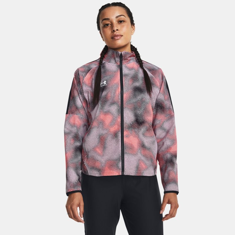 Women's Under Armour Challenger Pro Printed Track Jacket Beta / White L