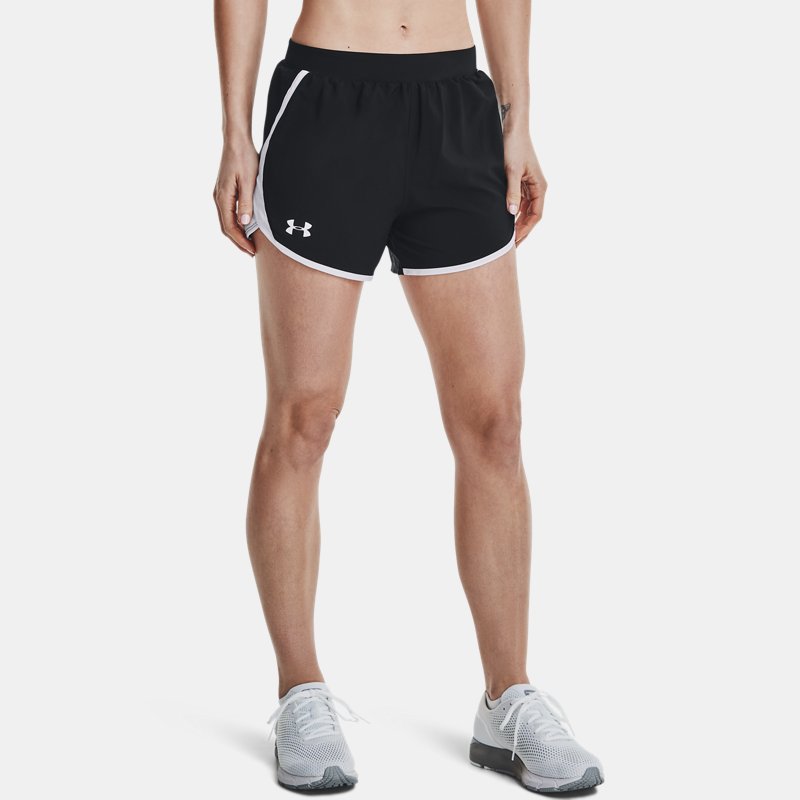 Women's Under Armour Fly-By 2.0 Shorts Black / White / Reflective L