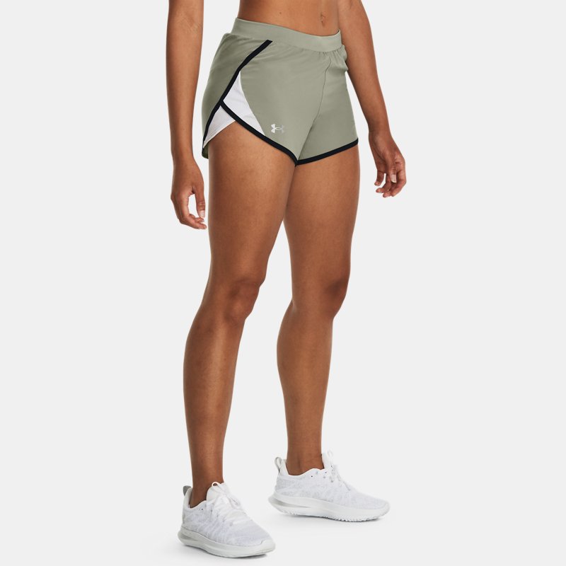 Women's Under Armour Fly-By 2.0 Shorts Grove Green / Black / Reflective L