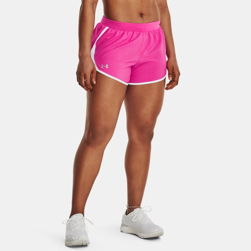 Women's Under Armour Fly-By 2.0 Shorts Rebel Pink / White / Reflective L