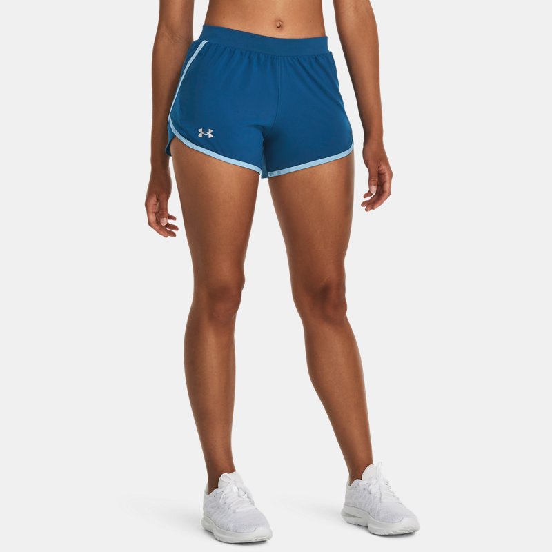 Women's Under Armour Fly-By 2.0 Shorts Varsity Blue / Blizzard / Reflective L