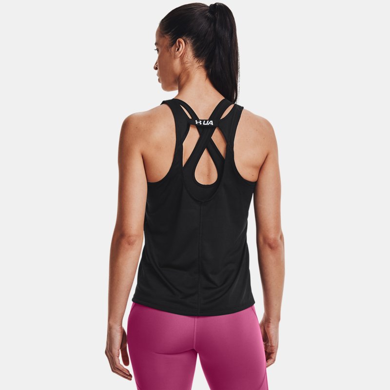 Women's Under Armour Fly-By Tank Black / Black / Reflective L
