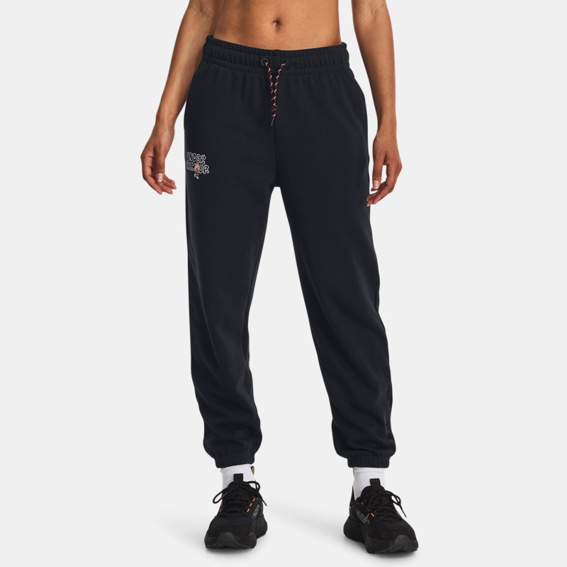 Women's Under Armour Heavyweight Terry Joggers Black / White L