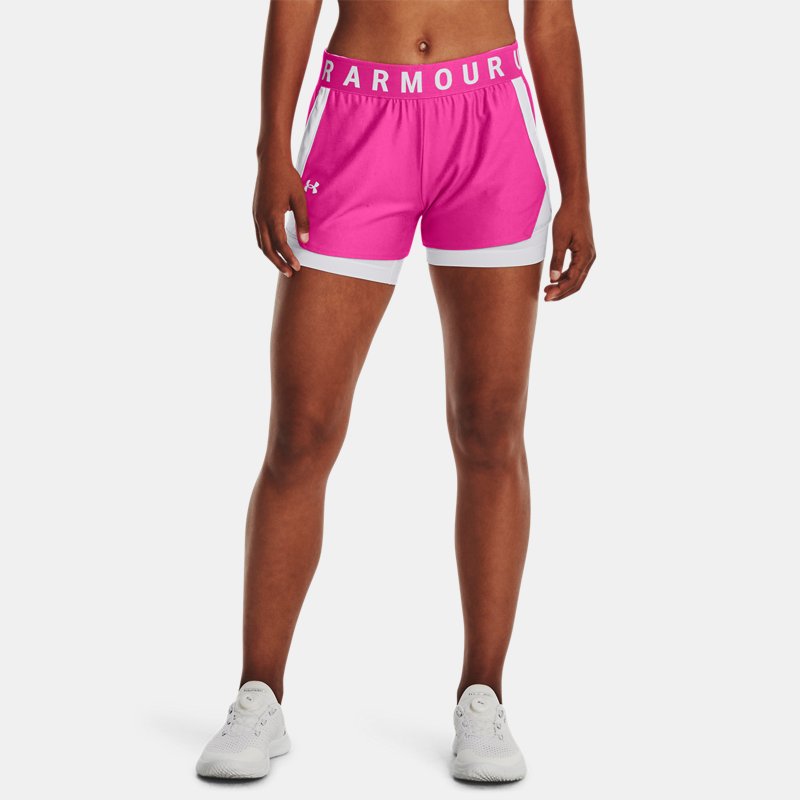 Women's Under Armour Play Up 2-in-1 Shorts Rebel Pink / White / White S