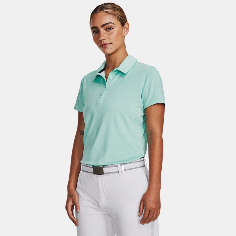 Women's Under Armour Playoff Polo Neo Turquoise / Midnight Navy / Metallic Silver M