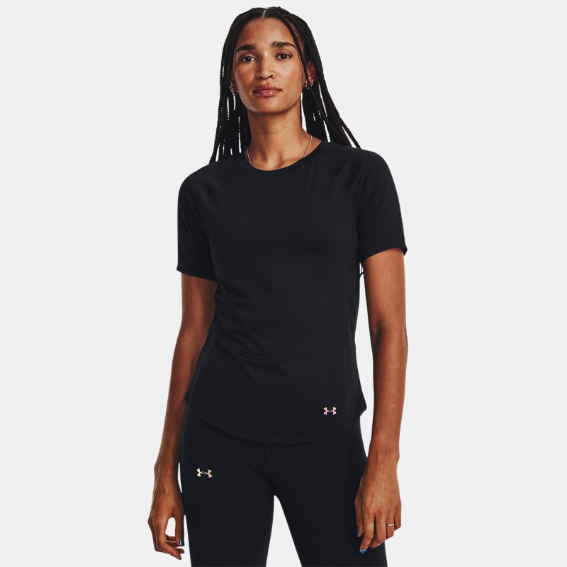 Women's Under Armour RUSH™ Mesh Short Sleeve Black / Iridescent L