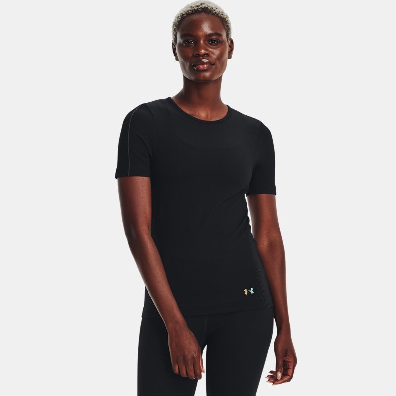 Women's Under Armour RUSH™ Seamless Short Sleeve Black / Iridescent L