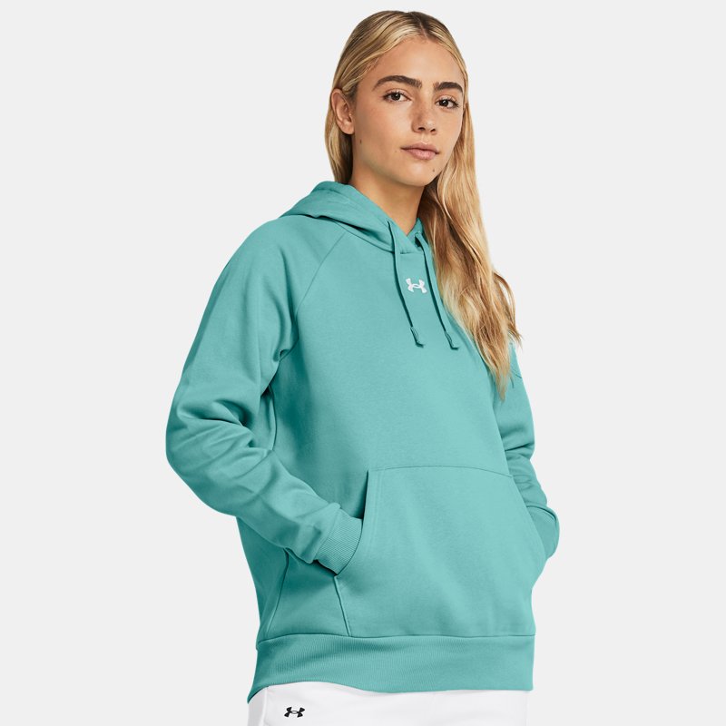 Women's Under Armour Rival Fleece Hoodie Radial Turquoise / White M
