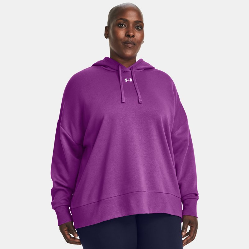 Women's Under Armour Rival Fleece Oversized Hoodie Cassis / White 1X