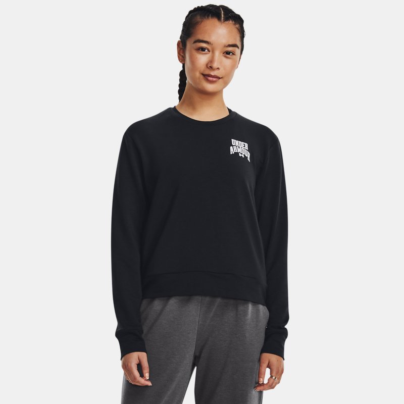 Women's Under Armour Rival Terry Graphic Crew Black / White L