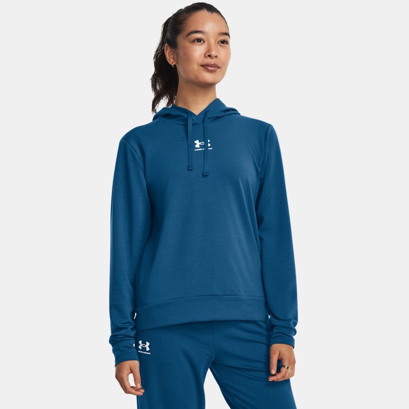 Women's Under Armour Rival Terry Hoodie Varsity Blue / White M