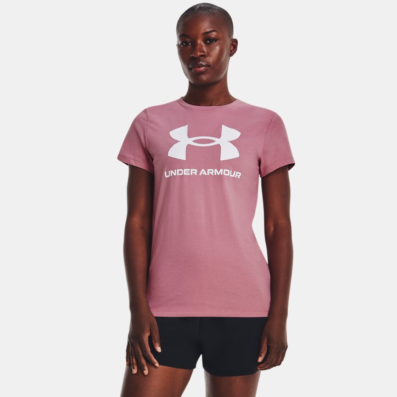 Women's Under Armour Sportstyle Graphic Short Sleeve Pink Elixir / White M