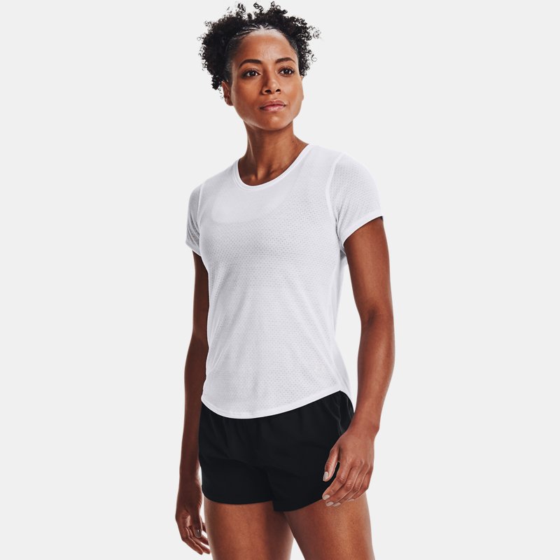 Women's Under Armour Streaker Run Short Sleeve White / White / Reflective L