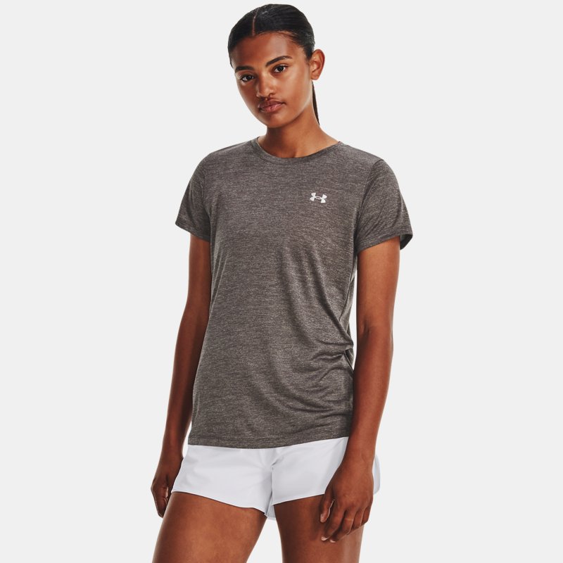 Women's Under Armour Tech™ Twist T-Shirt Ash Taupe / Metallic Silver XS