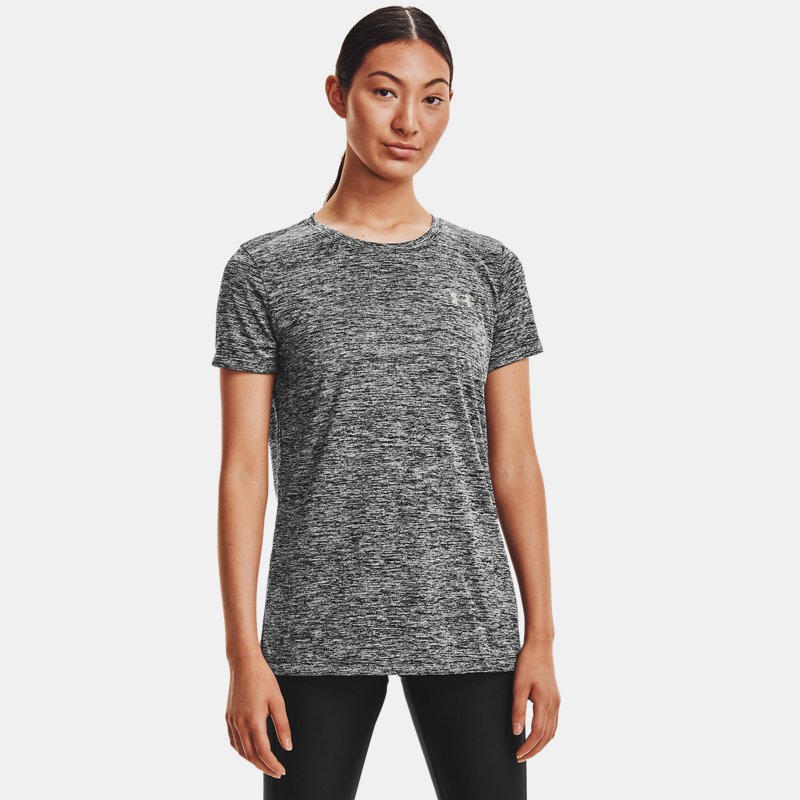 Women's Under Armour Tech™ Twist T-Shirt Black / Metallic Silver XS