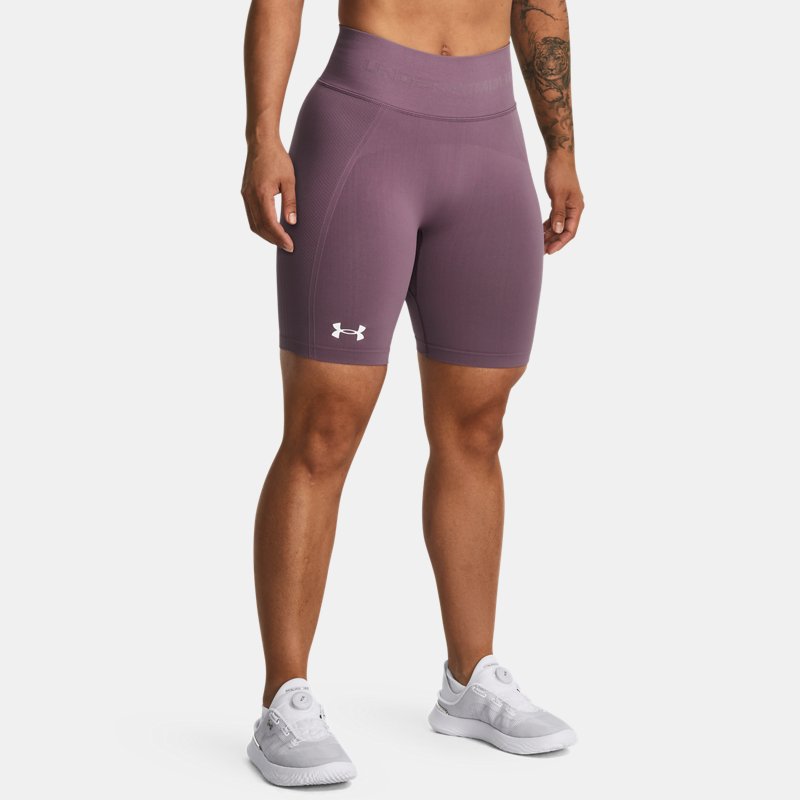 Women's Under Armour Train Seamless Shorts Misty Purple / White S