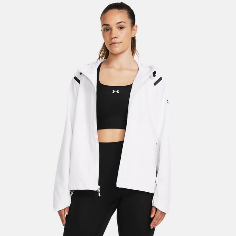 Women's Under Armour Unstoppable Hooded Jacket White / Black XS