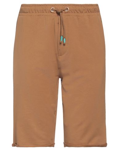 Yes Zee By Essenza Man Shorts & Bermuda Shorts Camel Size XL Cotton, Elastane