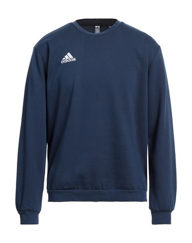 Adidas Man Sweatshirt Blue Size M Cotton, Recycled polyester, Polyester, Elastane