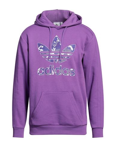 Adidas Originals Man Sweatshirt Purple Size XL Cotton, Polyester