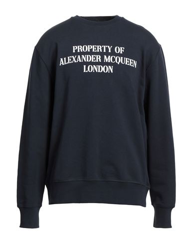 Alexander Mcqueen Man Sweatshirt Navy blue Size S Cotton, Elastane