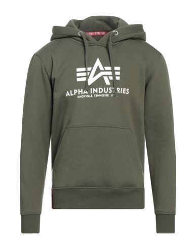 Alpha Industries Man Sweatshirt Dark green Size S Cotton, Polyester