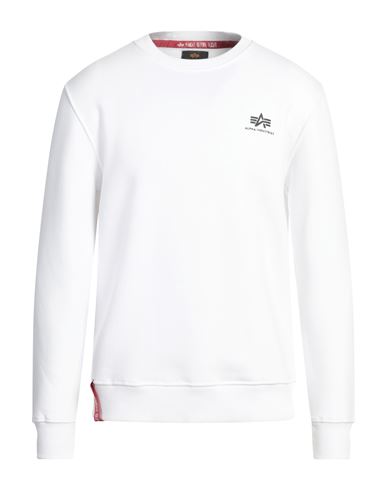 Alpha Industries Man Sweatshirt White Size XL Cotton, Polyester