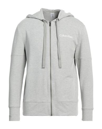 Calvin Klein Man Sweatshirt Light grey Size XS Cotton, Polyester, Elastane