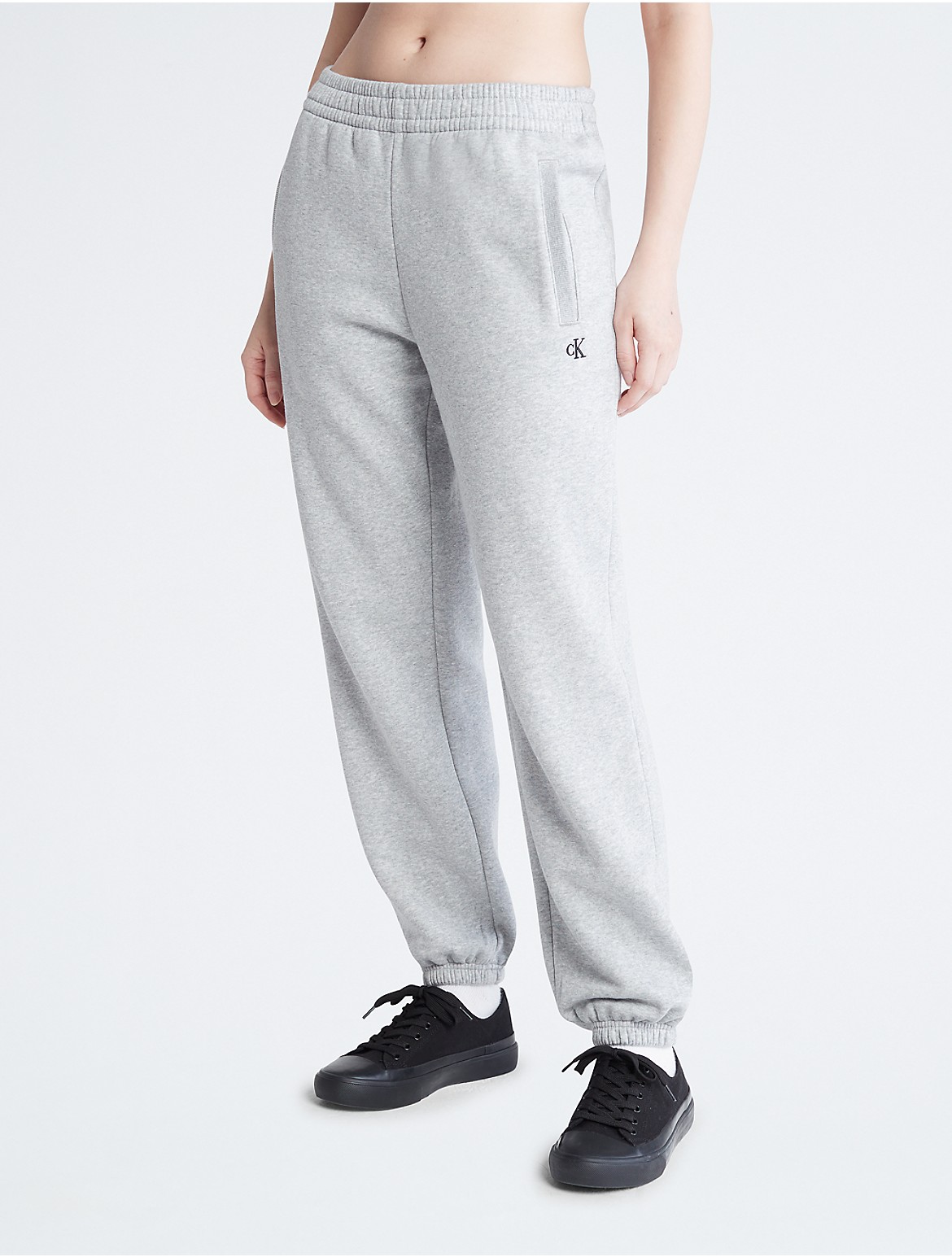 Calvin Klein Women's Archive Logo Fleece Joggers - Grey - L