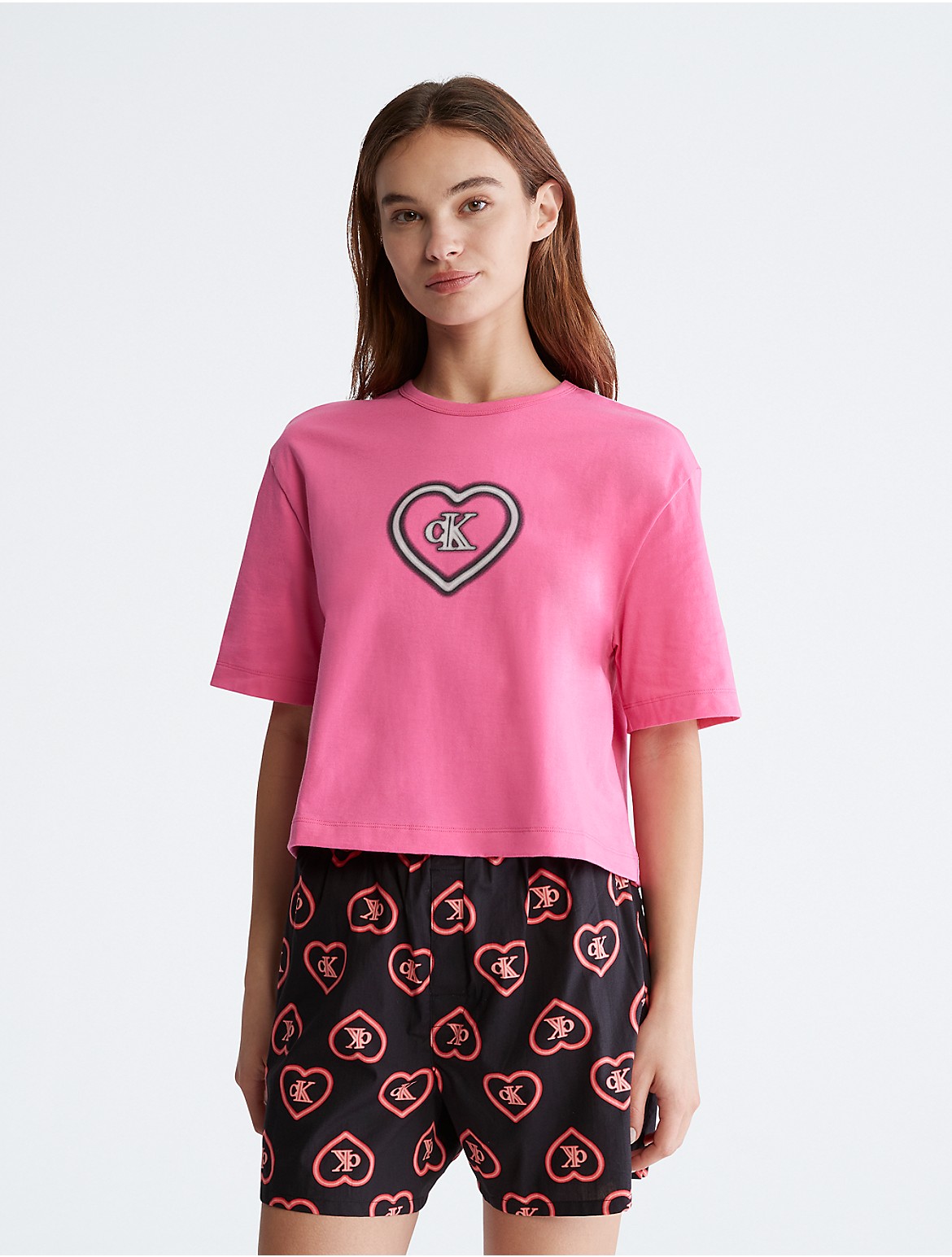 Calvin Klein Women's Calvin Klein 1996 V-Day Lounge T-Shirt - Pink - XS