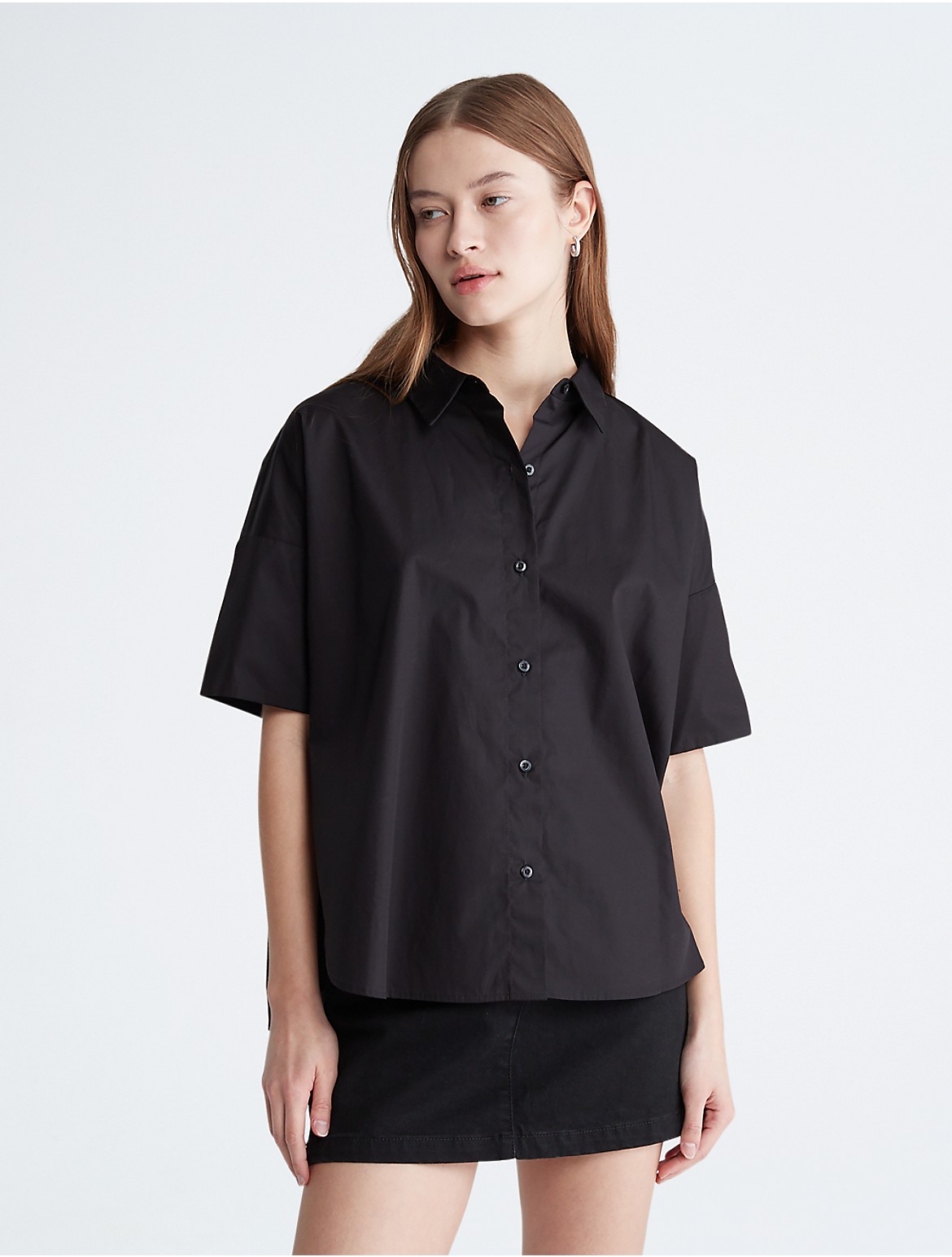 Calvin Klein Women's Camp Button-Down Shirt - Black - XL