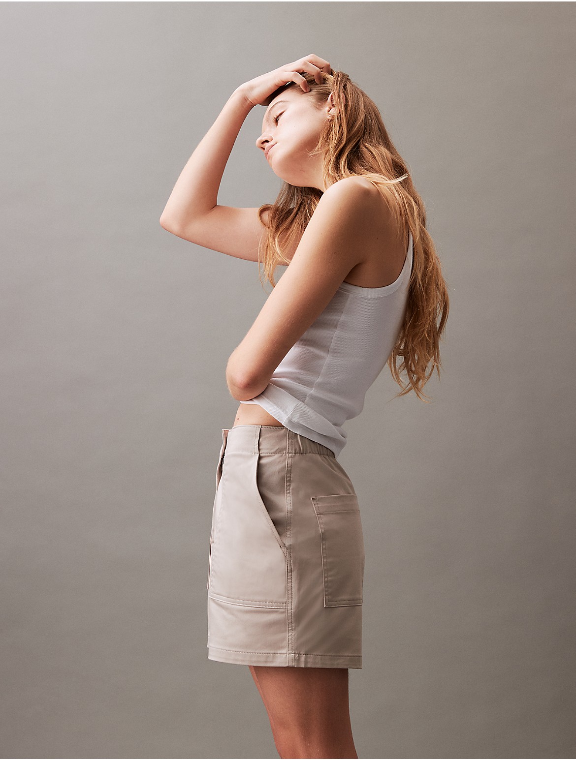 Calvin Klein Women's Cotton Sateen Shorts - Neutral - 24