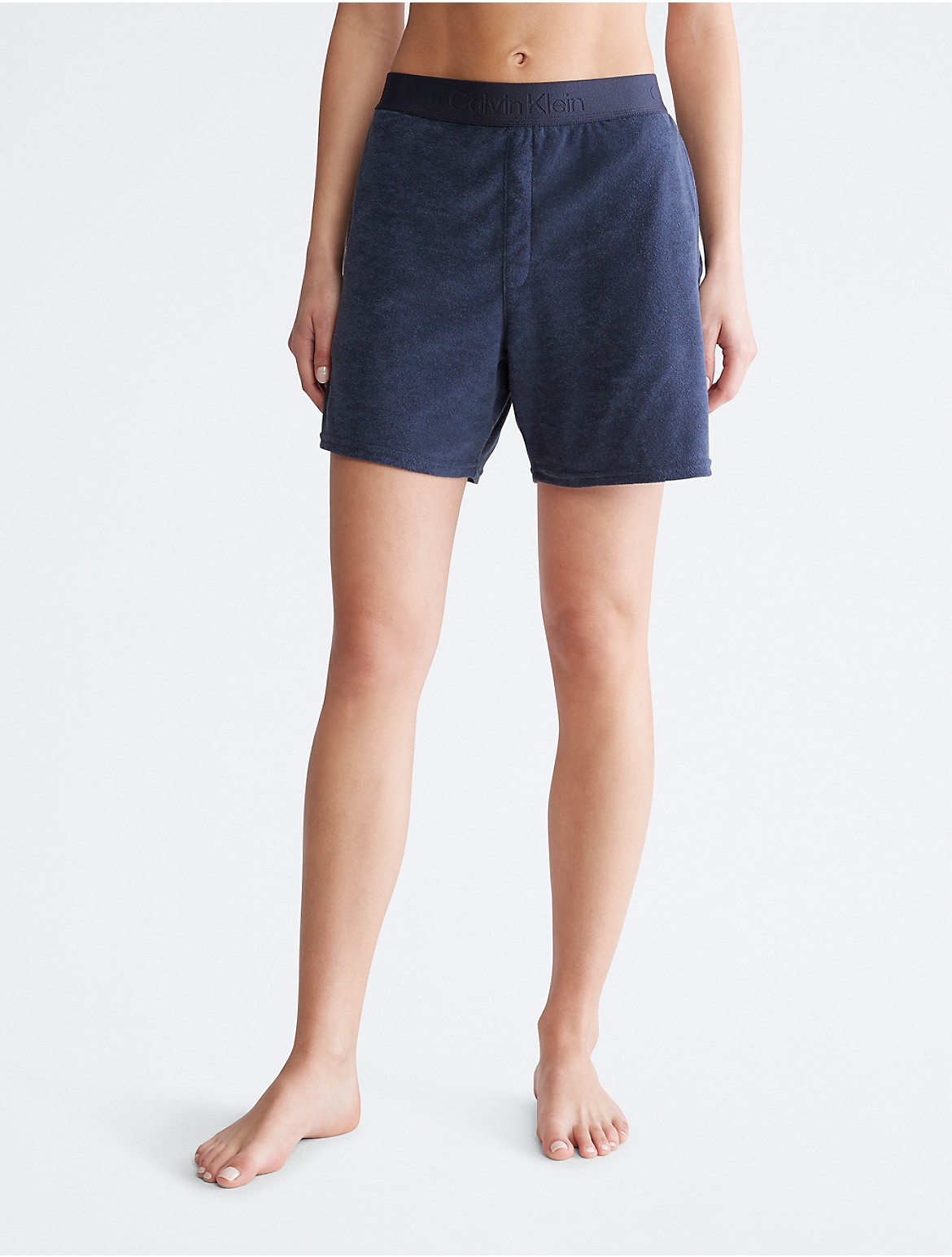 Calvin Klein Women's Cozy Lounge Sleep Shorts - Blue - L