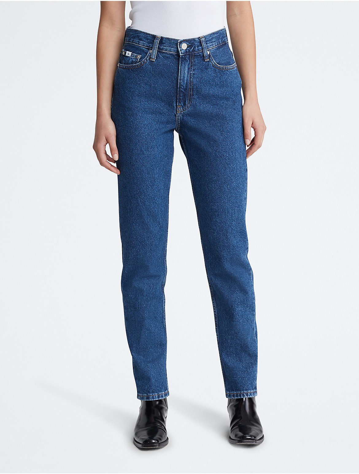 Calvin Klein Women's Mom Fit Jeans - Blue - 30