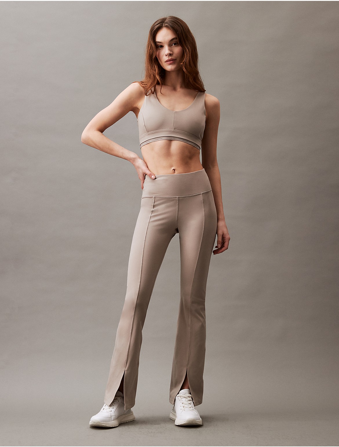 Calvin Klein Women's Performance Embrace High Waist Flared Pants - Neutral - XL