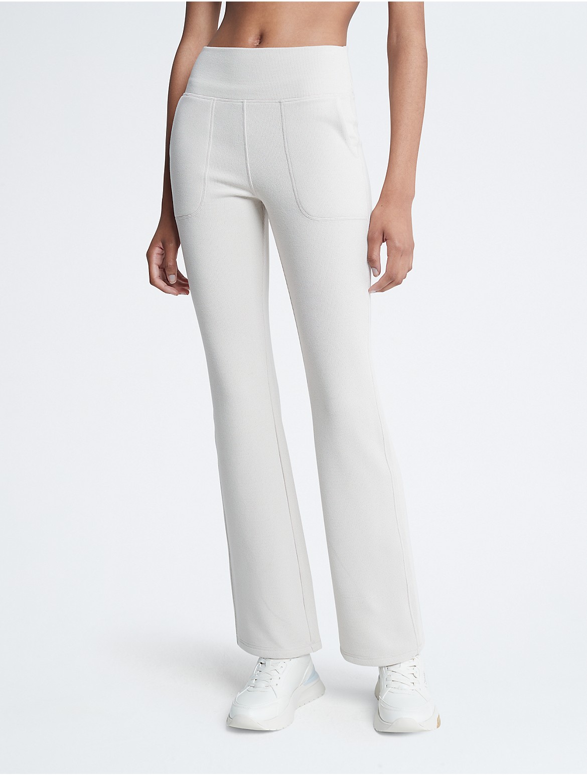Calvin Klein Women's Performance High Waist Flared Pants - White - XL