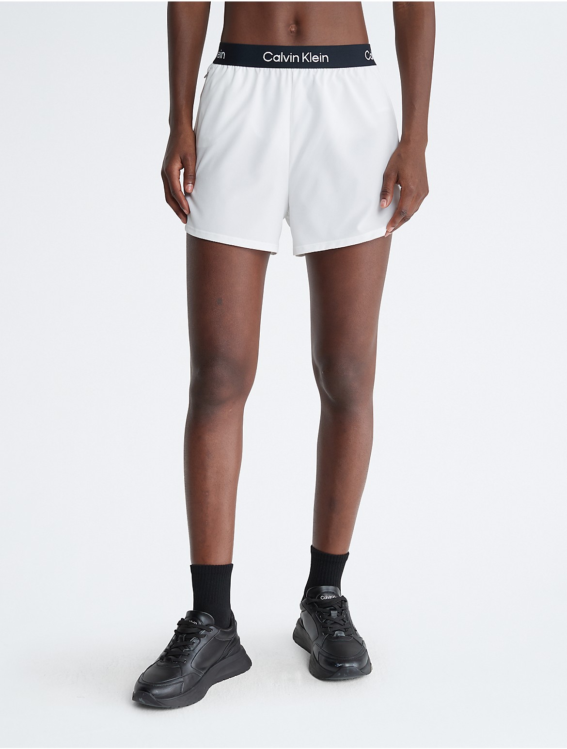 Calvin Klein Women's Performance Logo Tape Shorts - White - XL