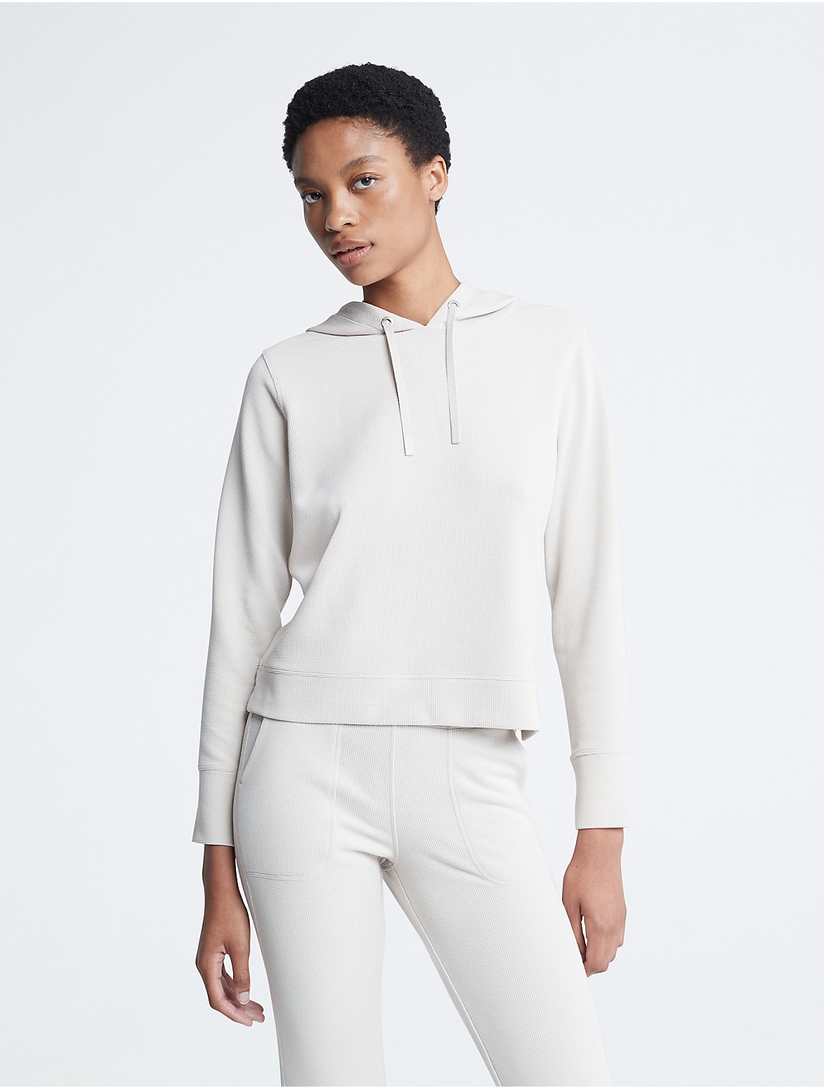 Calvin Klein Women's Performance Long Sleeve Hoodie - White - XL