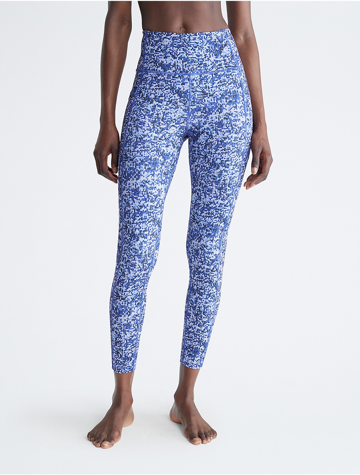 Calvin Klein Women's Performance Sleek Print 7/8 Leggings - Blue - XL