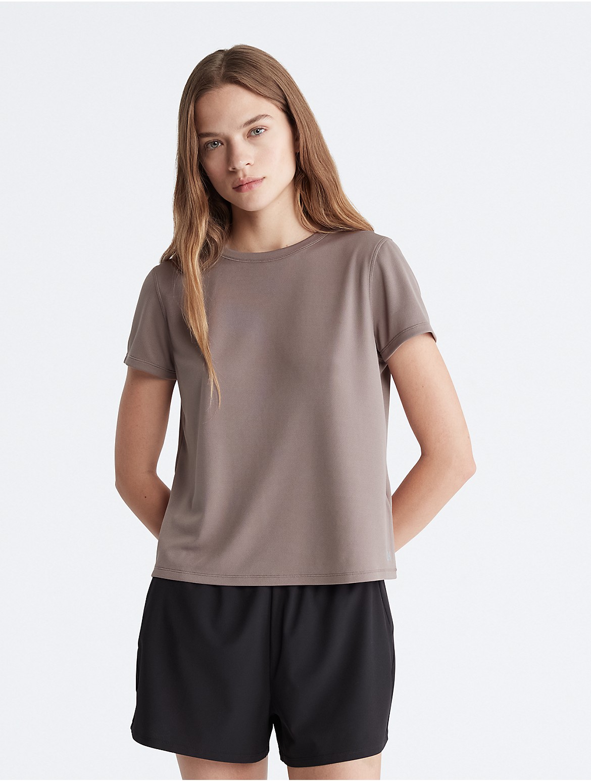 Calvin Klein Women's Performance Tech Pique T-Shirt - Brown - L