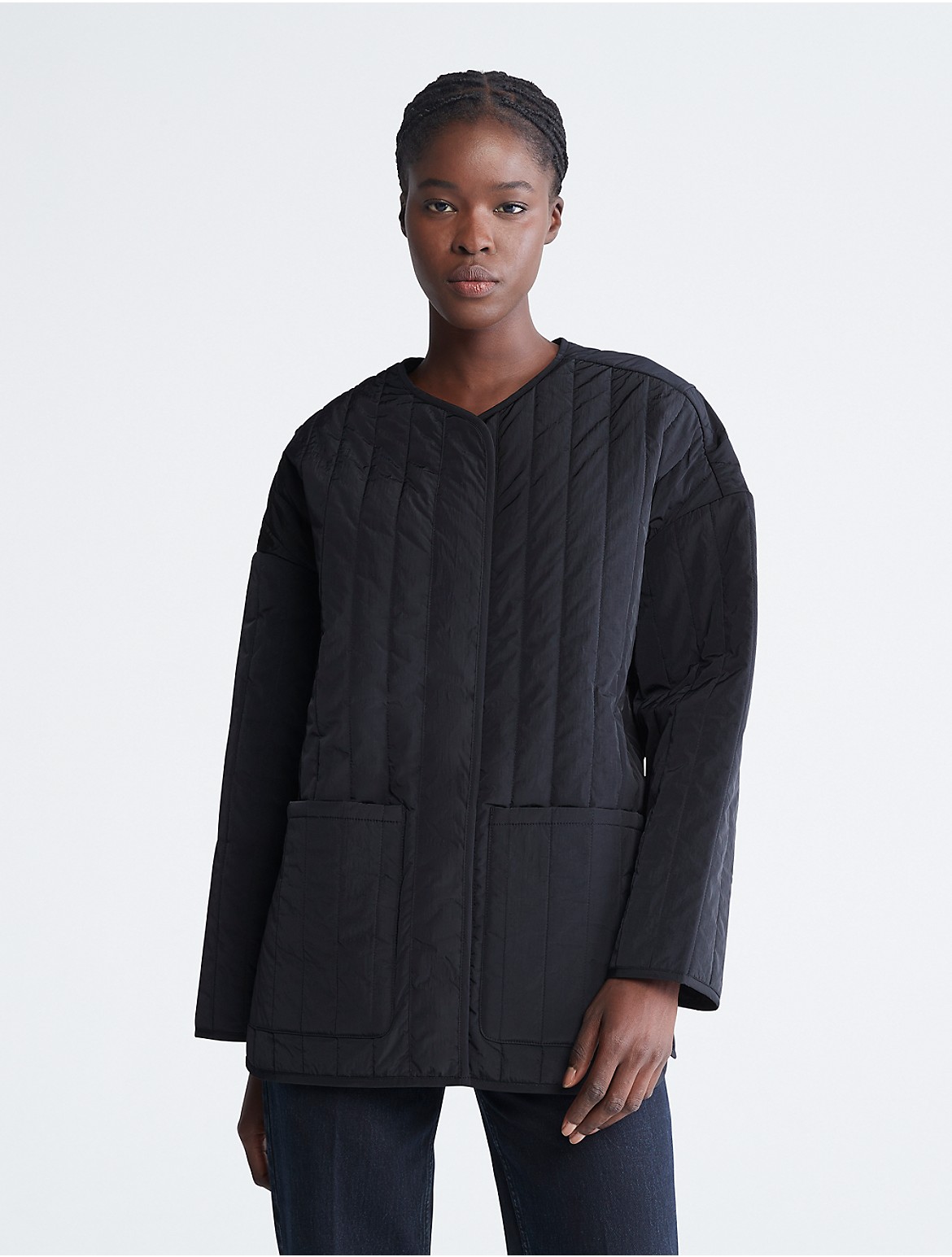 Calvin Klein Women's Quilted Liner Jacket - Black - XS