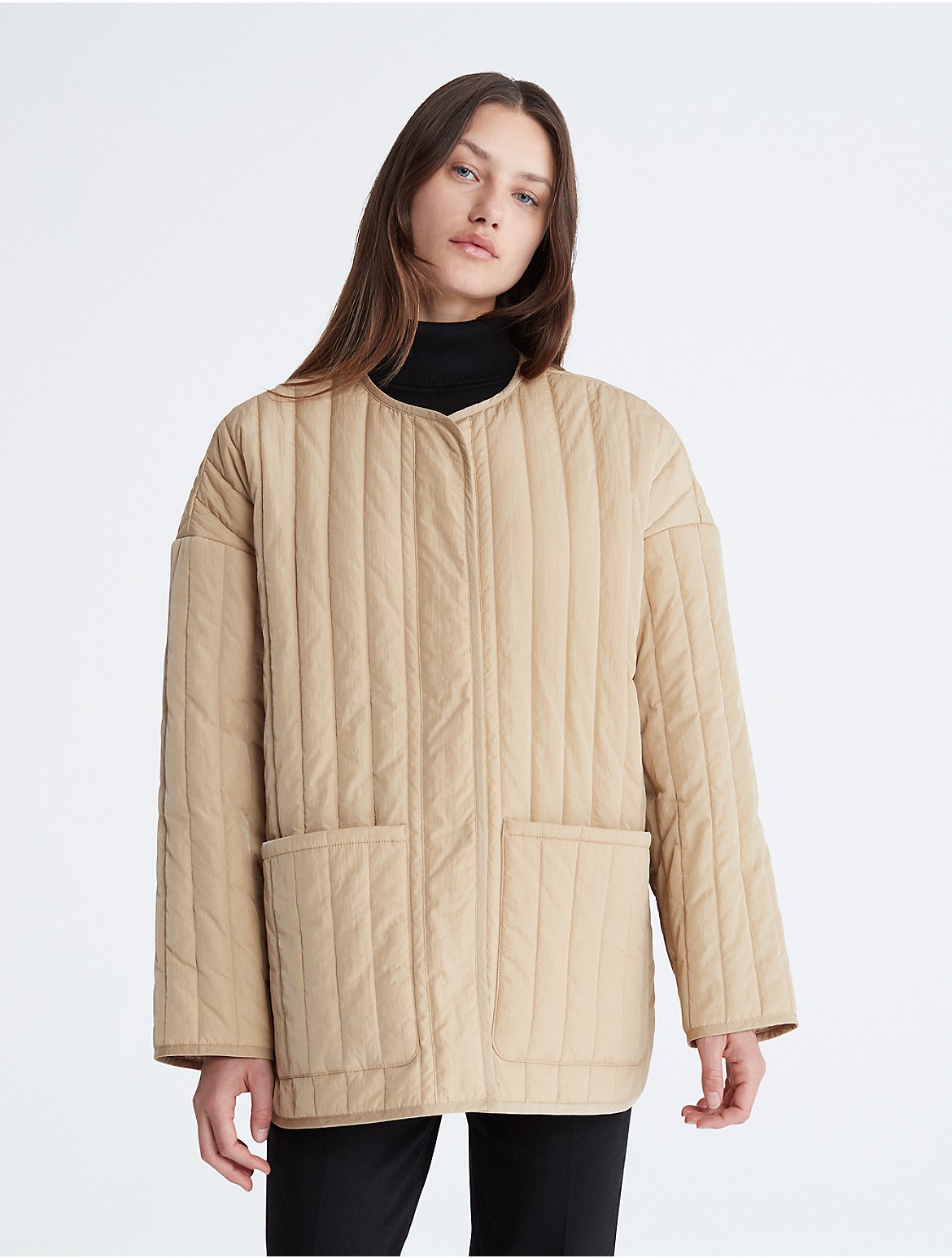 Calvin Klein Women's Quilted Liner Jacket - Brown - XS