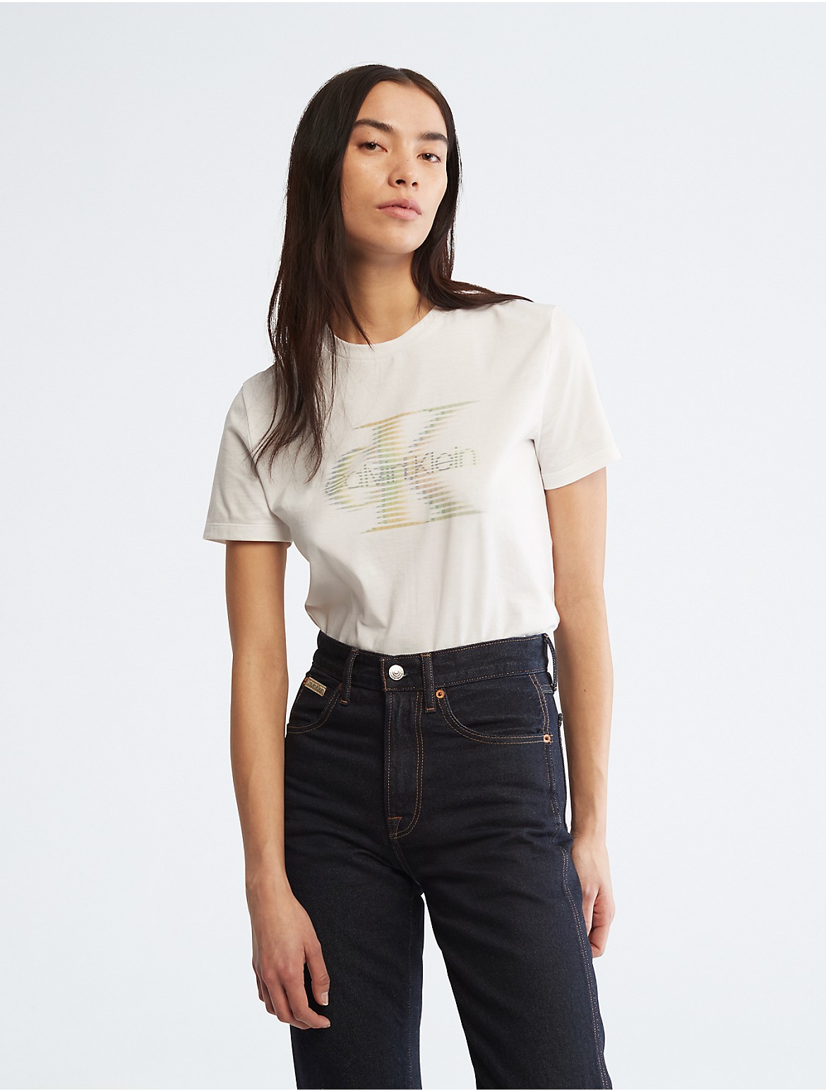 Calvin Klein Women's Reverse Print Logo T-Shirt - White - S