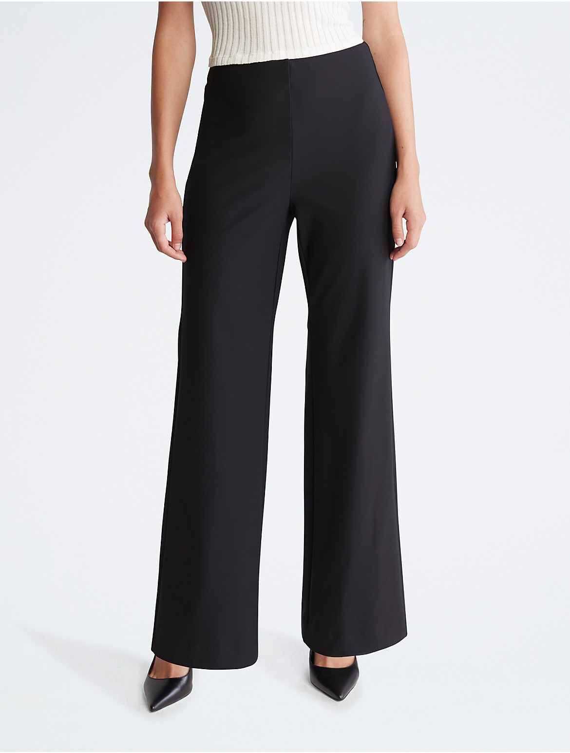 Calvin Klein Women's Scuba Flared Pants - Black - XS